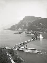 1888 wurde die Drehbrücke eingeweiht (hier eine Aufnahme um 1908). (Bild: Fotosammlung Goetz, Staatsarchiv)