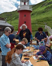 Der Malwettbewerb fand bei Kindern grossen Anklang. (Bild: Georg Epp (Oberalppass, 30. Juli 2017))