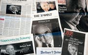 So titeln deutsche Zeitungen nach dem Tod des langjährigen deutschen Bundeskanzlers Helmut Kohl. (Bild: Carsten Koall/EPA (16. Juni 2017))