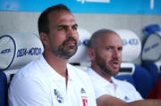 Luzerns Trainer Markus Babbel (links) und Assistenztrainer Roland Vrabec. (Bild: Philipp Schmidli)
