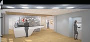 So soll die Bankfiliale in Alpnach nach dem Umbau aussehen. (Bild: Visualisierung: OKB)