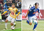 Momentan in: Filip Ugrinic (links) – momentan out: Jahmir Hyka (rechts). (Bilder: Martin Meienberger/Freshfocus (Basel, 15. Oktober/Naters, 13. August 2016))