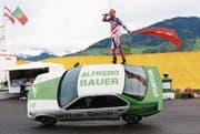 Mike Bauer junior liebt den Nervenkitzel. Morgen können die Urner mitfiebern. (Bild: Janine Jakob/«March-Anzeiger» (Wangen, 14. Mai 2017))