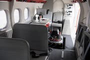 Die neue Luftbildkamera ADS 100 im Testflugzeug. (Bild: Anthony Anex / Keystone (Bern, 18. Mai 2017))