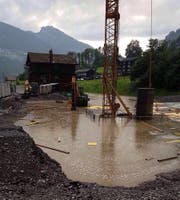 Baustelle unter Wasser. (Bild: Leserbild)