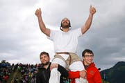 Benji von Ah krönt am Allweg-Schwinget seine grossartige Saison. (Bild: Philipp Schmidli / Neue LZ)