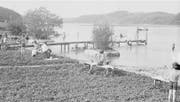 Das Hergiswiler Strandbad im Jahr 1928. (Bild: Fotonachlass Emil Goetz)