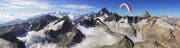 Philipp Steinger, hier im Gebiet Grimselpass, war mit seinem Gleitschirm zehn Stunden in der Luft. (Bild: PD)