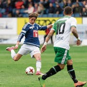 Matchentscheidend: Hekuran Kryeziu schiesst ... und trifft zum 1:0. (Bild: Georgios Kefalas/Keystone (Luzern, 17. April 2017))