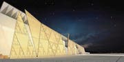 Eine Computersimulation des Grand Egyptian Museum in Kairo. Visualisierung: www.archimation.com (Bild: ©Archimation für Heneghan Peng Achitects / www.archimation.com)