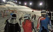 Blick auf die Rennpiste am Cheselenhang. (Bild: Robert Hess (Melchsee-Frutt, 12. Januar 2014))