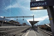 Blick auf den Bahnhof Altdorf. (Bild: Urs Hanhart (15. März 2017))