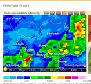 Muotathal kriegte viel Wasser ab. (Bild: Meteocentrale)