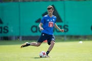 Shkelqim Demhasaj am Montag im Training mit dem FC Luzern. (Bild: Corinne Glanzmann (Luzern, 17. Juli 2017))
