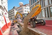 Auch auf dem Roten Platz in St.Gallen war die Hagmann AG im Einsatz. (Bild: Hagmann AG)