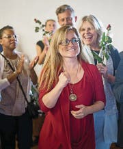 Maria Pappa SP Wahlen in der Stadt St.Gallen 14.30 - Resultate Stadtrat im Wahlzentrum Waaghaus (Bild: Michel Canonica (Michel Canonica))