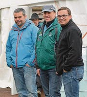 Schnee in Sicht: Tom Ledergerber, Sämi Niederer und OK-Präsident Silvan Breitenmoser (von links).