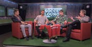 Die Fussballrunde: (v.l.) Moderator Stefan Eggli, Ex-FCSG-Spieler Philipp Muntwiler sowie die Experten Manuel Nagel und Marcel Rohr. (Bild: Printscreen Sportal HD)