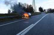 Alle vier Insassen konnten das Auto rechtzeitig verlassen. (Bild: Kapo SG)