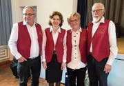 Der letzte Vorstand, von links: Vizepräsident Ignaz Foppa, St. Margrethen, Kassierin Yvonne Müller, Au, Aktuarin Margrit Heeb, Au, und Beisitzer Roger Weder, St. Margrethen. (Bild: pd)