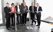Das OK des Wirtschaftsforums Toggenburg 2018 (von links): Patrick Brändle, Marianne Oberhänsli, Simon Walther, Claudia Frei (OK-Präsidentin), Christian Hildebrand sowie Christine Bolt. Nicht auf dem Bild sind Kilian Looser und Christian Vetsch. (Bild: Urs M. Hemm)