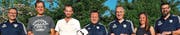 Der FC Widnau organisiert das erste Nachwuchsturnier um den «Rhyntaler Meister» für A- bis C-Junioren sowie C-Juniorinnen (v. l.): Kuno Jocham, Markus Kolb, Thomas Dietsche, Roland Frei, Peter Schmid, Fabienne Sonderegger und Christian Häle. (Bild: Archiv/ys)