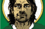 Das Konterfei von Marc Zellweger wird künftig das Legendenshirt zieren. (Bild: Printscreen FCSG)