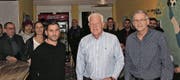 Sie wollen den Ligaerhalt schaffen: Das Trainergespann Marcello Romano, Bruno Schyrr und Präsident Peter Sommer. (Bild: Peter Mesmer)