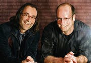 Knüpfen am Solidaritätsnetz: Andreas Nufer und Michael Zwahlen. (Bild: Coralie Wenger)