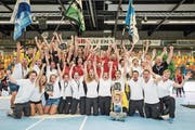 Grenzenloser Jubel bei den Siegern. Sie alle treten am 22. und 23. September vor heimischem Publikum an der ATV-Nacht in Gais auf. (Bild: Lorenz Reifler)