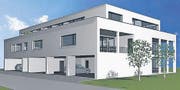 Rückseite der Wohnanlage Moos, Autounterstände. (Bild: pd)