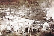 Erschütternd: So sah Rüthi nach dem Grossbrand vom 21. September 1890 aus. (Bild: Ortsmuseum Rüthi/Bilderarchiv Gemeinde Rüthi)
