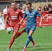 Sandro Lüchinger (links) und Montlingen starteten mit einem 3:1-Heimsieg gegen Mels in die Saison. Können die Oberrheintaler den guten Saisonauftakt beim heimstarken Diepoldsau bestätigen? (Bild: Archiv/dsi)