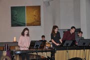 Das Mallet-Ensemble Xylorimba der Musikschule Toggenburg unter der Leitung von Martin Flüge umrahmte die Bürgerversammlung der Schulgemeinde Wattwil-Krinau. (Bild: Sabine Schmid)