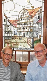 Stefan Haltinner (rechts) amtet seit einem Vierteljahrhundert als Gerichtspräsident. Links Walter Pfister, ehemaliger Präsident des Bezirksgerichts Gossau. (Bild: Philipp Stutz)