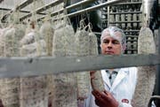 Ein Bell-Mitarbeiter prüft die Reife von Salami. Immer wichtiger als Fleisch- und Wurstwaren werden aber Convenience-Produkte. (Bild: PD)