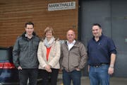 Die Referenten beim Kurs «Planung der Hofübergabe», Peter Künzler, Seline Heim, Peter Weiss und Reto Meile (von links). (Bild: Adi Lippuner)
