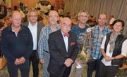 Der Verwaltungsrat der Skilift Degersheim AG (von links): Franz Brülisauer, Werner Britt, Viktor Schönenberger, Urs Stutz, der am Mittwochabend verabschiedete Markus Hagmann, Marco Stutz sowie Monika Scherrer. (Bild: Christine Gregorin)