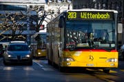 Bald Vergangenheit: Ein Postauto der Linie 203. (Bild: Coralie Wenger)