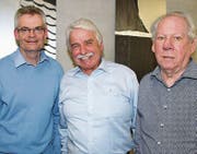 Sie informierten über die Alterssiedlungen: Adrian Müller, Leo Senn und Ruedi Benz (von links). (Bild: Philipp Stutz)