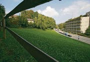 Grünes Licht für Umzonung: Die Wiese gegenüber der Gewerbeschule kann gemäss Stadtrat für ein Alterswohnheim umgezont werden. (Archivbild: Urs Bucher)