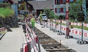 Im Weiler Lebau haben Verkehrsteilnehmer Einschränkungen in Kauf zu nehmen. (Bild: Peter Eggenberger)