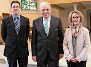 Präsident Paul Gerosa (Mitte), flankiert von Roman Köhle und Magdalena Eggenberger. (Bild: pd)