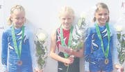 Rheintaler Podest II (von links): Lea Bornhauser (Widnau, 2.), Suela Büchel (Kriessern, 1.) und Alina Pizzeghello (Widnau, 3.) im K2.