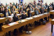 Blick ins St.Galler Stadtparlament - es wurde am Sonntag neu bestellt. (Bild: Archiv/Ralph Ribi)