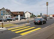 Die neue, zweispurige Einfahrt in den Kreisel Sonnmatt in Wil. (Bild: Hans Suter)