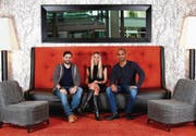 Die iGroove-Gründer: (Von links) Moris Marchionna, Géraldine Allemann, Dennis Hausammann. (Bild: Dirk Frischknecht)