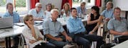 Die Mitglieder der politischen Vereinigung erlebten am Mittwoch eine besondere Versammlung, weil zwei ihrer Vorstandsmitglieder für die Zukunft der Marktgasse kämpfen – der eine zugunsten der Autofrei-Initiative, der andere für den Gegenvorschlag. (Bild: Gert Bruderer)