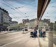 Zwischen Bohl und Schibenertor werden ab kommendem Montag Gleise saniert. (Bild: Benjamin Manser)