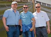 Drei Sportbegeisterte: Martin Kurmann, Silvan Breitenmoser und Christian Tschumper (von links). (Bild: Beat Lanzendorfer)